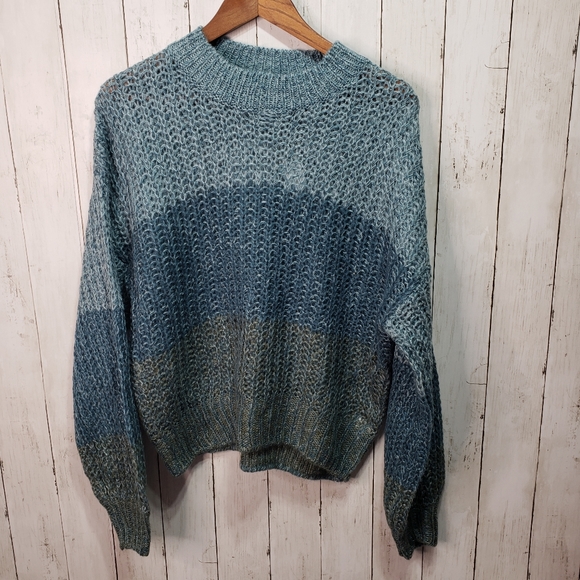 New! Wild Fable Teal Color Block Sweater Size L - Picture 3 of 8